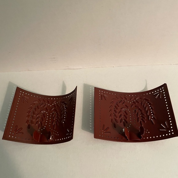 Nightlight Covers set of 2,Punched Tin Colonial Tin Works, Weeping Willo… - Picture 6 of 9